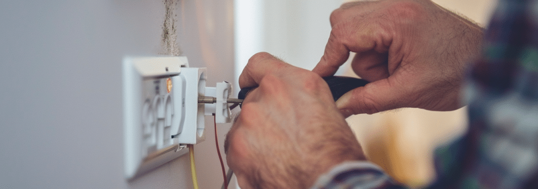 our electrician is repairing a powerpoint