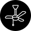 Ceiling fan icon indicating fan installation services.